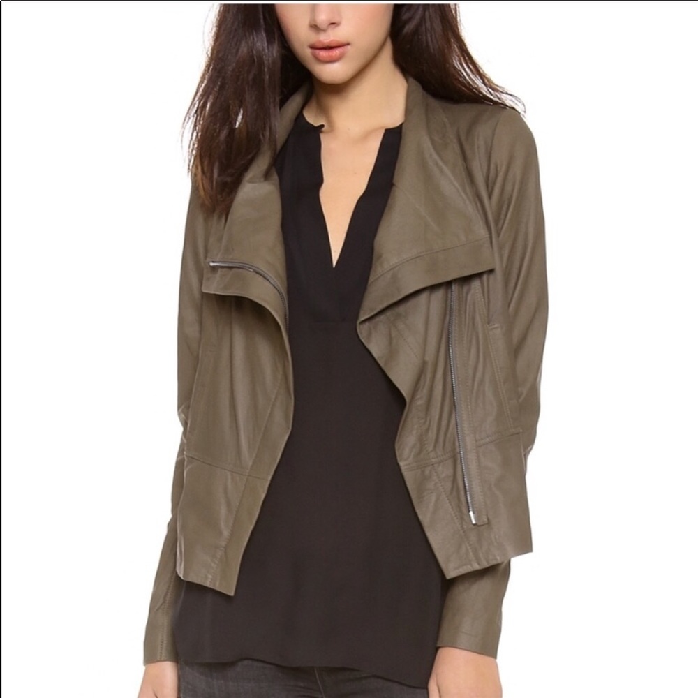 Vince Leather Scuba Jacket, Medium